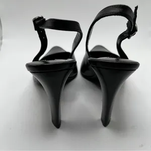 Via Spiga Italy Women's Pump VTG 90’s black leather pointy toe slingback size 6 thumbnail 6