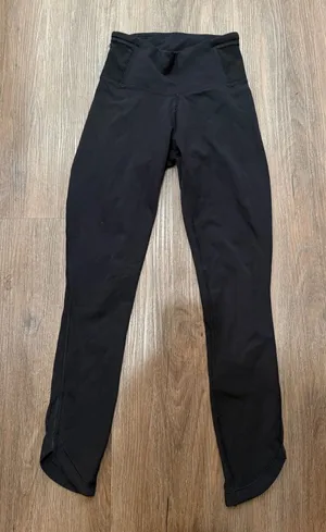 Lululemon Black Mesh Panel Athletic Leggings Activewear Women's‎ Size 2 thumbnail 1