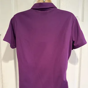 Nike Golf Dri-FIT Purple Polo Shirt Womens Medium NWT Altria Logo Top 354067-543 thumbnail 5