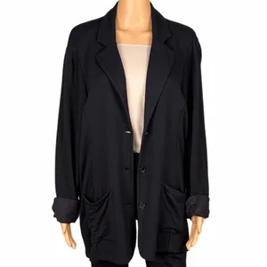 TAHARI My Perfect Shape black stretchy 3 button blazer w/patch pockets Size 1X thumbnail 3