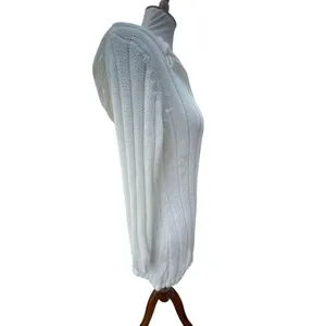 Fancy Design White Knit Hooded Sweater Jacket Toggle Buttons Size S/M NWOT thumbnail 9