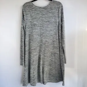 Old Navy Swing Dress Women XL‎ Gray Space Dye Long Sleeve Knit Babydoll Layer thumbnail 2