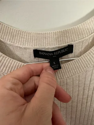 Banana Republic ribbed midi dress oatmeal large thumbnail 3