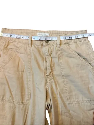 Happily Grey Carpenter Wide-Leg Pants | Size 3/26 | Tan thumbnail 4