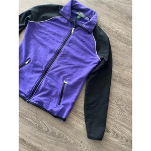 Y2K LRL Active Ralph Lauren Full Zip Track Jacket Womens M Purple Black Fleece thumbnail 5
