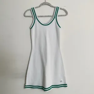 Alo Yoga Tennis Club Sweater Knit Dress White/Spruce Green M thumbnail 2