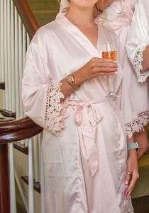 Satin Bridesmaid Soft Pink Bridal Party Robe thumbnail 1
