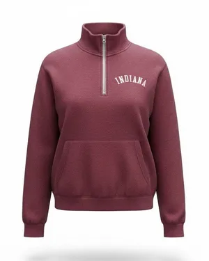 Indiana University 1/4 Zip Pullover Hoodie Red Size S thumbnail 1