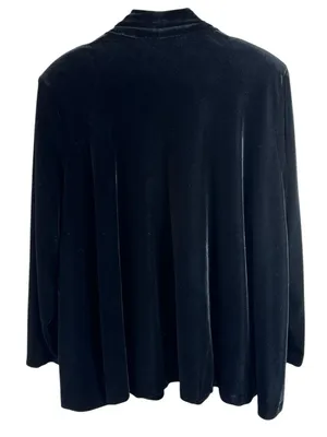 Vintage R&K Evening Black Velour Open Front Jacket Size 18 Plus Formal Goth thumbnail 3