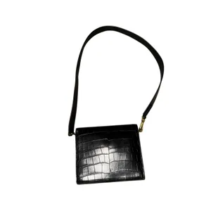 JW PEI Mini Shoulder Croc Embossed Faux Leather Bag Magnetic Lock Black ~ 8"x6" thumbnail 11