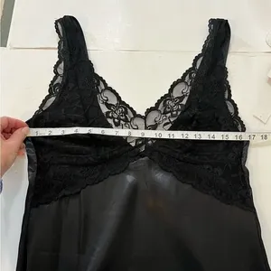 NWT Black Lace Satin Chemise Slip Dark Fairy Slipdress Fits like a Small thumbnail 12