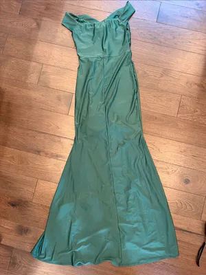 Cefian Formal Green Ruffle Long Gown Dress Size Small - C3-234 thumbnail 10