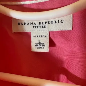 Banana Republic‎ Fitted Button Down Shirt Size Large Pink thumbnail 4
