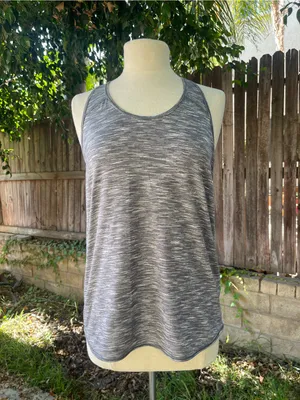 Lululemon Essential Tank Top gray print activewear yoga Pilates gym training 6 thumbnail 4