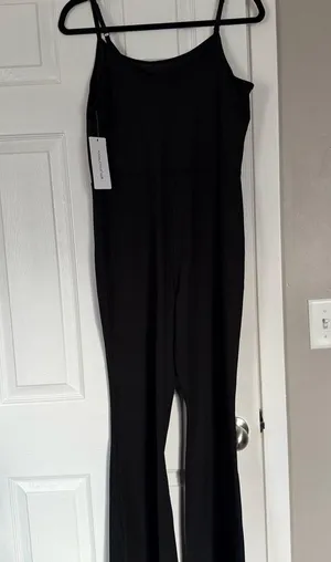 Yogalicious Lux Black Rib Scarlett Flare Jumpsuit size L thumbnail 9