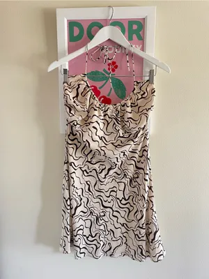 Abercrombie & Fitch Swirl Y2K Retro Halter Mini Dress thumbnail 4