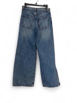 High-Rise Wide-Leg Women's Jeans in Medium Blue size 27 thumbnail 3