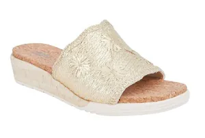 NWT JBU By Jambu Casual Fashion Slip On Wedge Sandal Cream / Champagne Brown 9M thumbnail 1
