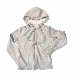 Jay Day Light Gray Faux Fur Sherpa Lined Zip Up Hoodie with Front Pockets Sz S thumbnail 1