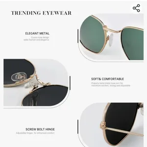 Sunglasses 3 in package like listed . Trendy metal frame hexagon uv prot… thumbnail 2