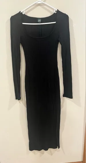 Wild Fable Ribbed Long Sleeve Maxi Dress-XS thumbnail 1