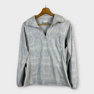 Columbia Womens size Medium Glacial IV Half Zip Fleece Pullover Geometric Blue thumbnail 1