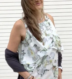 Philosophy Floral Ruffle Top thumbnail 1