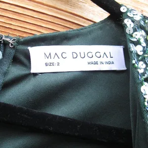 Mac Duggal 5489 Womens Green Cap SLEEVE SEQUINED HIGH SLIT GOWN thumbnail 12