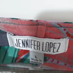Jennifer Lopez L Tropical Drama Turquoise Pink Palm Top thumbnail 8