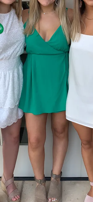 Green Wrap Dress Revolve thumbnail 2