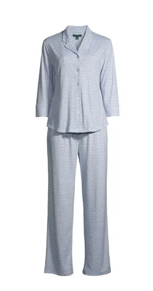 C WONDER Womens 3/4 Sleeved PJ Set Size XL Blue Soft Polyester Spandex New thumbnail 2