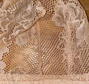 Savage X FENTY unlined plunge lace floral Racerback bralette beige size large thumbnail 11