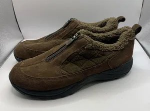 LL Bean Brown Suede Zipper Primasoft Shoes Woman’s Size 9 M thumbnail 4