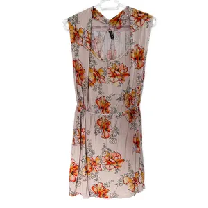 Free People Floral Mini Dress XS Boho Cottagecore Romantic Drop Waist Festival thumbnail 2