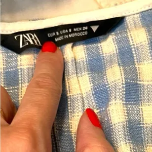 Zara Blue & White Gingham Crop Top Size Small thumbnail 8