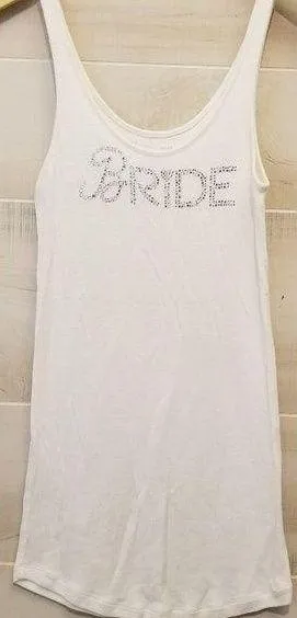 {S} Victoria's Secret I Do 'Bride' Ribbed Tank Top White thumbnail 1