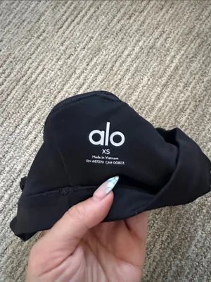 ALO Yoga Black Strappy Low-Impact Sports Bra thumbnail 3