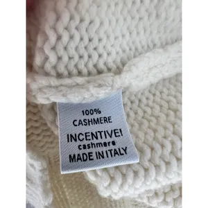 Incentive Cashmere Ivory Chunky Knit Turtleneck Sweater Made Italy Size S thumbnail 12