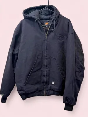 Berne Heritage Duck Utility Hooded Zip Up Jacket XL Black thumbnail 1