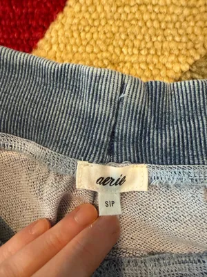 NWT Aerie Sweatpant Jean Shorts Knit Comfy Lounge Material Blue Size Small thumbnail 3