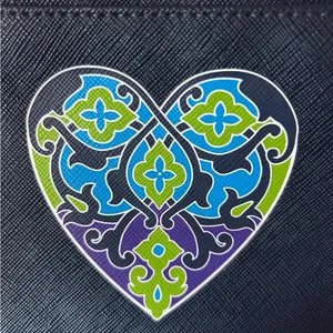 BRIGHTON Summer Heart Mini CROSSBODY PURSE Navy Blue Bag ‎ DETACH STRAP 8" Wide thumbnail 3