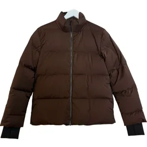 Theory brown stand up collar down fill puffer jacket size small thumbnail 12