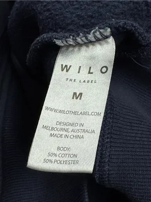 Wilo The Label Wellness Club Navy and Yellow Bubble Hoodie Women’s Medium thumbnail 4