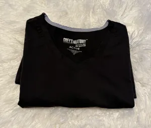 Grey's Anatomy by Barco Black V-Neck Scrub Top Size M thumbnail 3