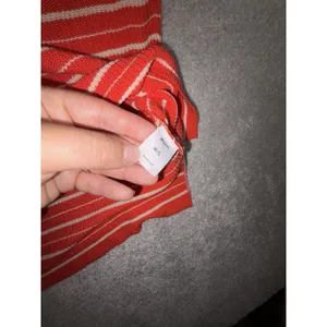 kerisma sweatet short sleeve shirt blousr striped orange ivory M/L thumbnail 9