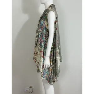 Women’s Floral Patchwork Kimono Duster Vest Cover Up Boho Hippie Size L/XL NWT thumbnail 7