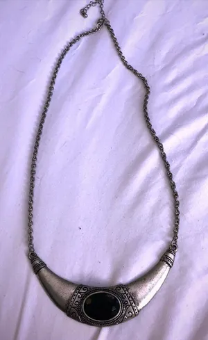 Black and silver statement necklace thumbnail 1
