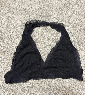 Zenana Scalloped Floral Lace Halter Bralette thumbnail 2