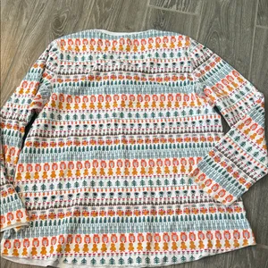 Roller Rabbit soft pima cotton Thanksgiving turkey print henley size Large thumbnail 6