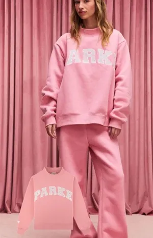 Parke Blush + Lavender Valentines Varsity Mockneck Sweater limited edition S/m thumbnail 1
